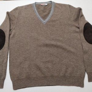 Men's Prada V-Neck Sweater leather elbow patches